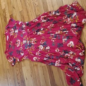 LOFT Maxi Floral Pleated Dress